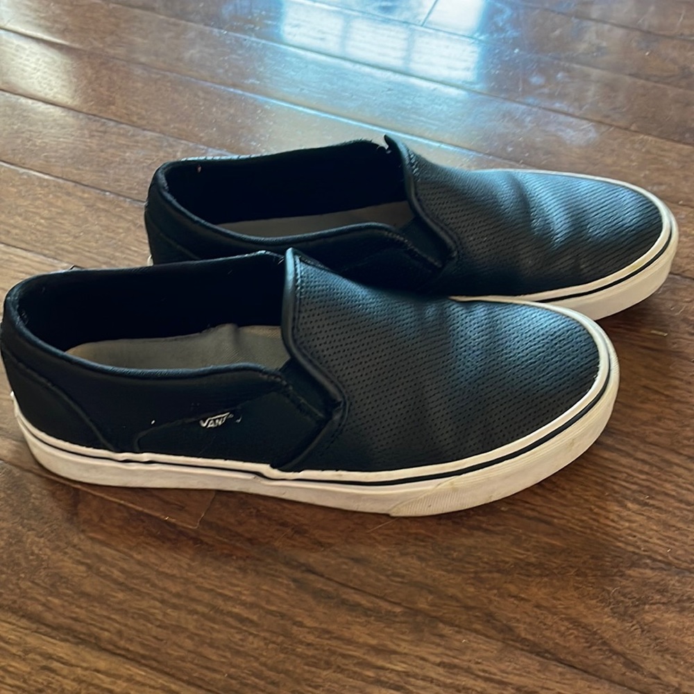 VANS PERF LEATHER SLIP-ON - Black - Size 8